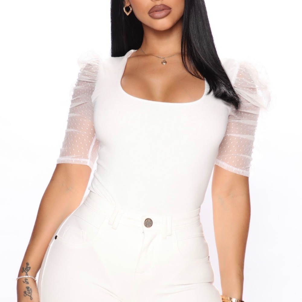 Fashion nova puff sleeve bodysuit